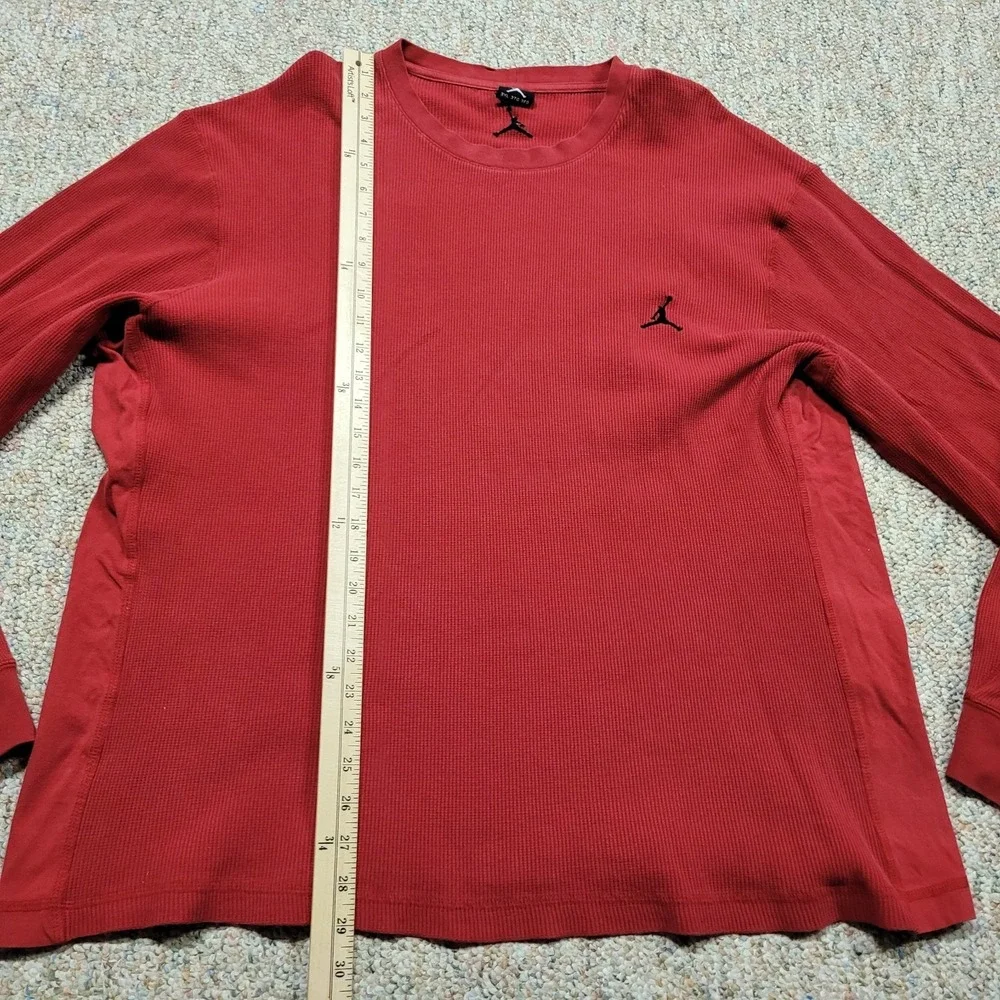 Nike Air Jordan Shirt Mens 3XL Red‎ Long Sleeve Waffle Knit Thermal Jumpman Logo